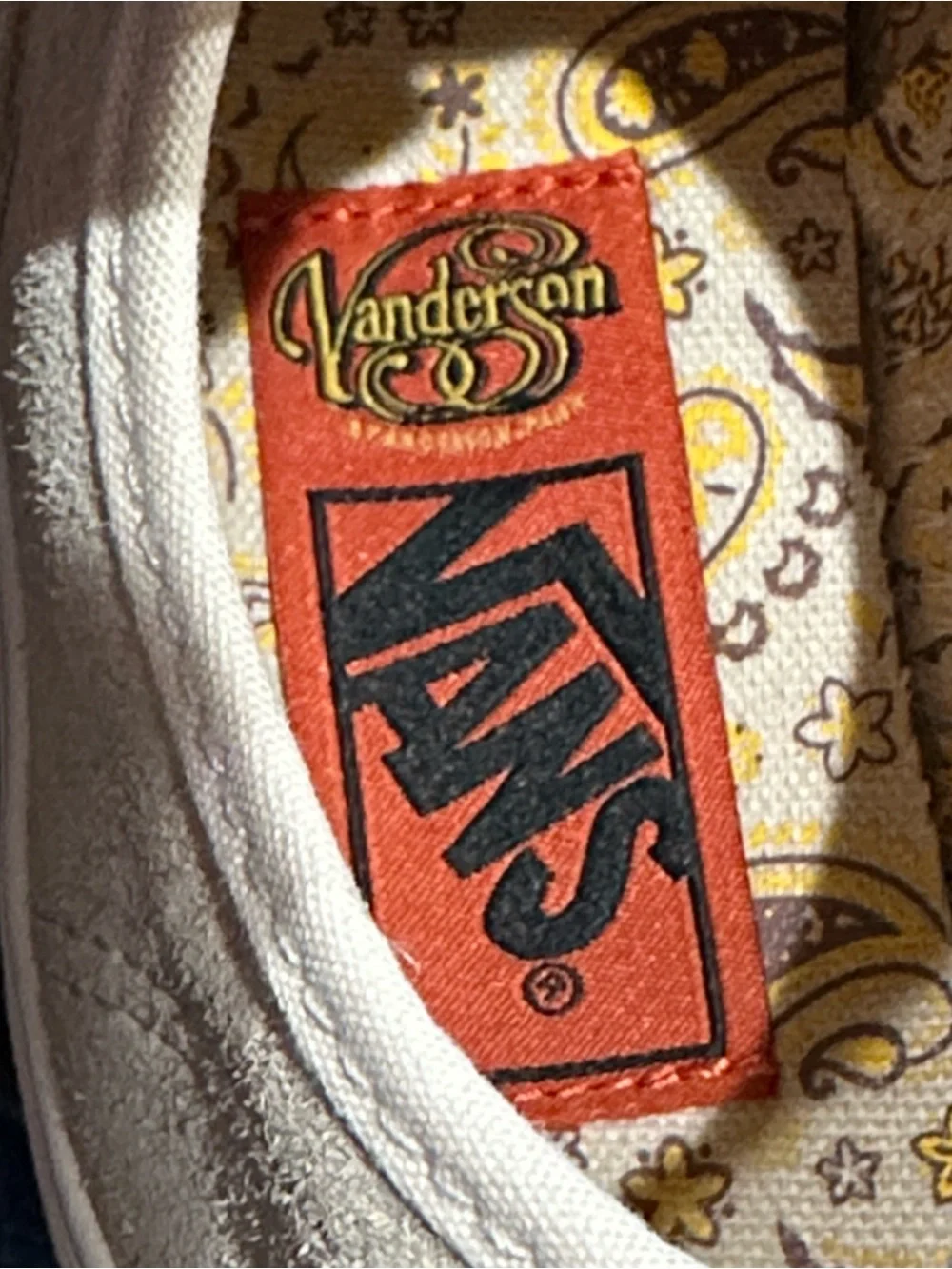 Anderson Paak x Vans girls Sand Paisley Neutral Suede Casual Lace-Up Sneakers